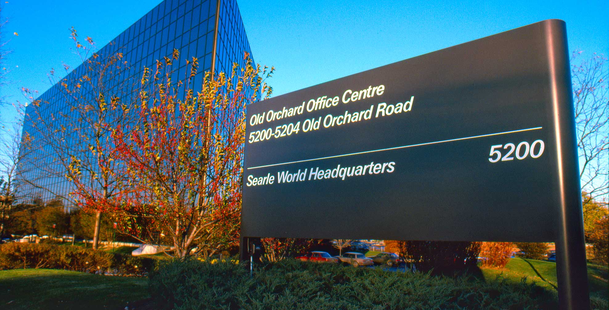searle_headquarters-sign.jpg Art Direction by: Bart Crosby, Crosby Associates